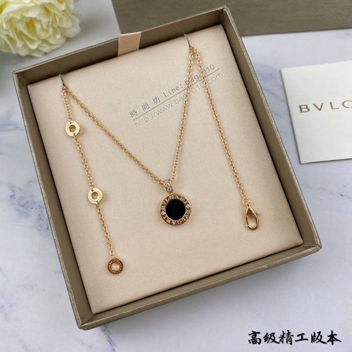 Bvlgari飾品 寶格麗雙面轉動大號圓餅紐扣項鏈  zgbq3332